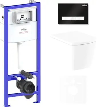 Унитаз Lavinia Boho Relfix Aveo Rimless 6 в 1 75110242 (черный/белый пластик) - изображение в каталоге