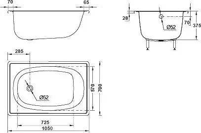 Ванна BLB Europa 105x70 - фото товара