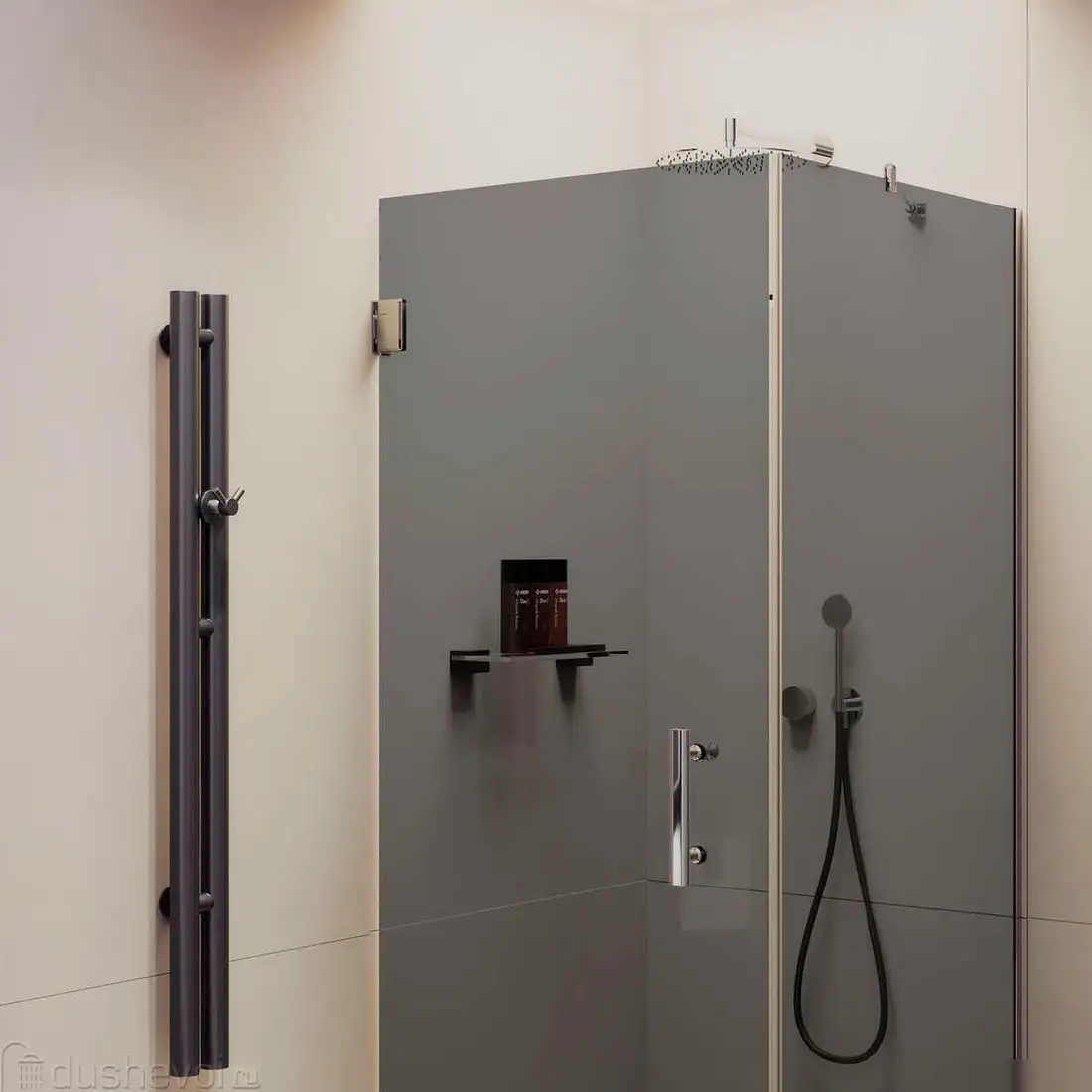 Душевой уголок MaybahGlass MGY-1308-4 (графитовое стекло/хром глянцевый) - фото товара