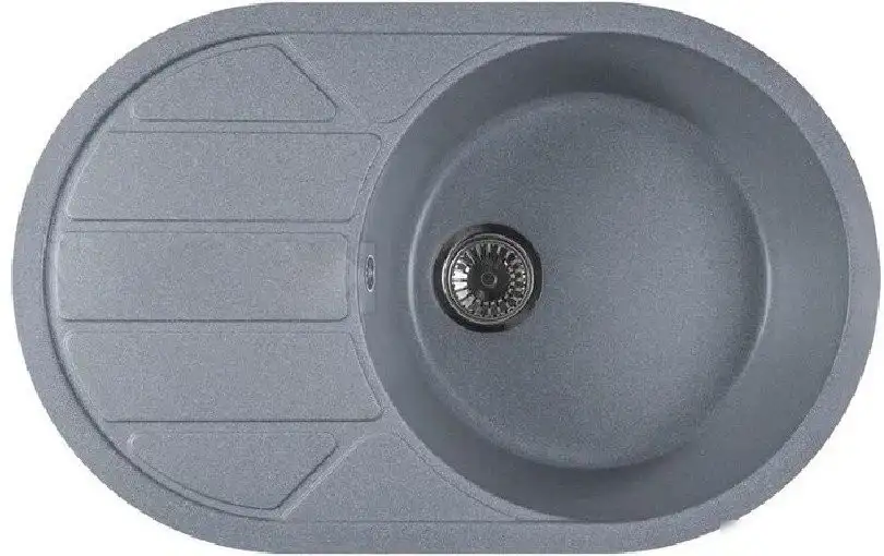 Кухонная мойка Marblan Elon R (серебристый,с сифоном) - фото товара