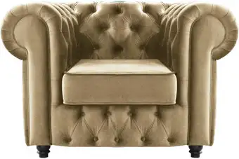 Интерьерное кресло Brioli Честерфилд (B2/бежевый) – изображение в каталоге