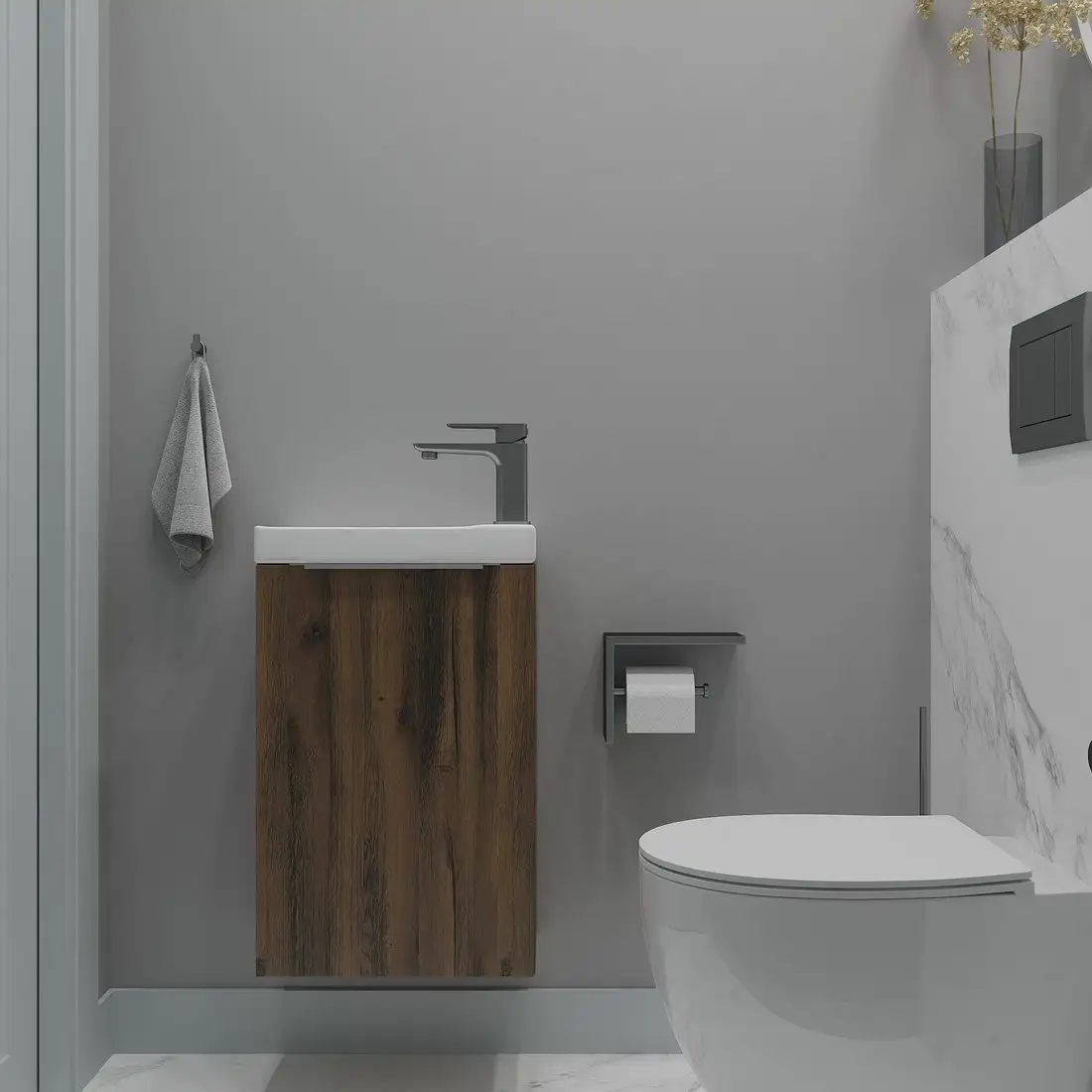 ЗОВ Тумба под умывальник Монови Слим 40 S40LA0LA7091B (аттик) – фото товара