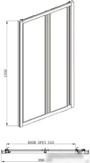Душевая дверь Adema Noa-90 (прозрачное стекло) - фото товара