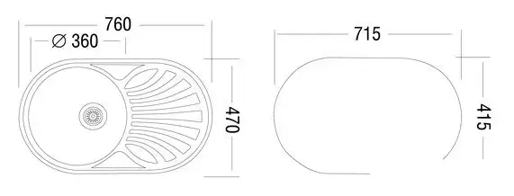 Кухонная мойка Ukinox FAD760.470-GT6K 1R - фото товара