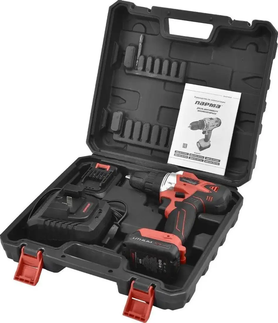 Дрель-шуруповерт Парма ДША-02-1312/2Li 02.021.00006 (с 2-мя АКБ, кейс) – фото товара