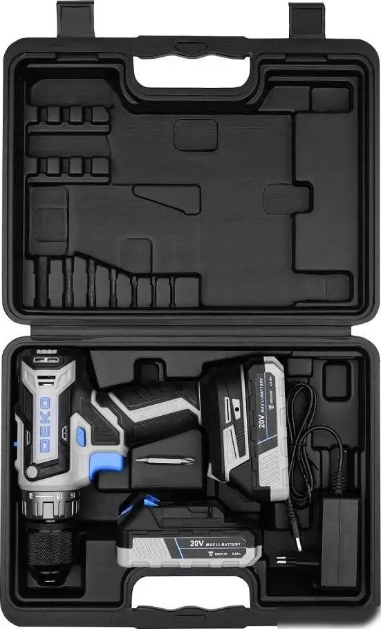 Дрель-шуруповерт Deko ZKCD20V PRO 084-1005 (с 2-мя АКБ, кейс) – фото товара