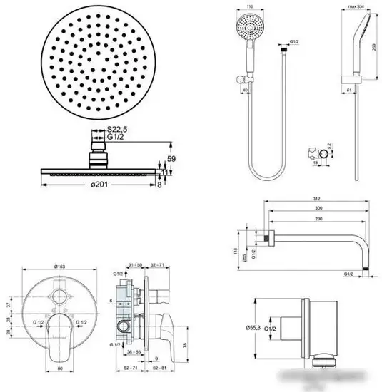 Душевая система Ideal Standard Ceraflex BC447AA - фото товара