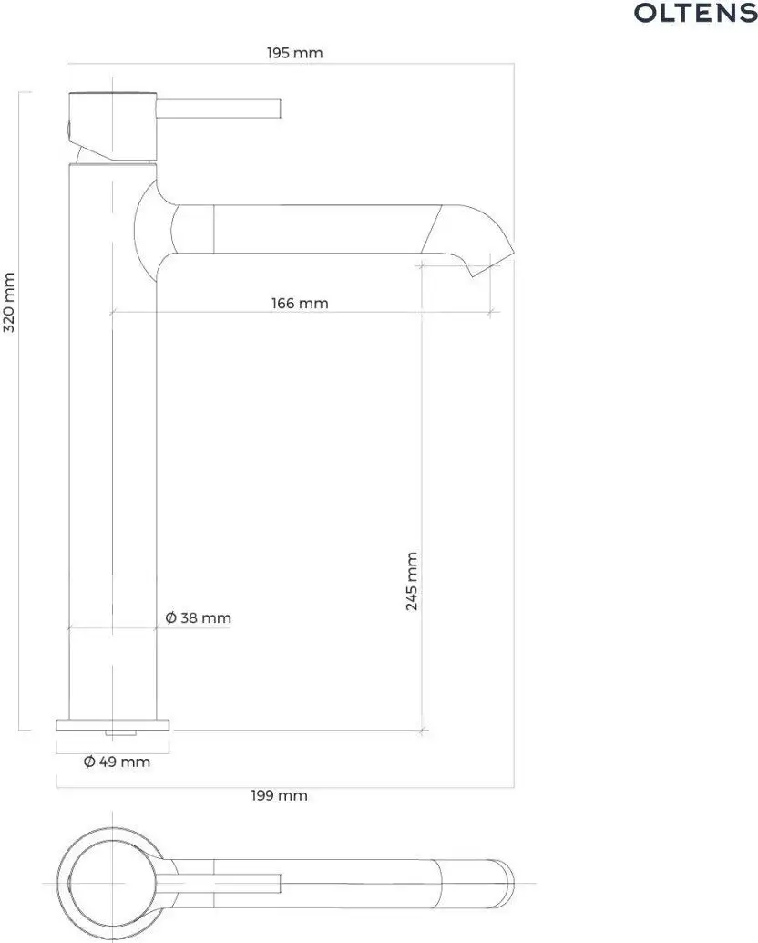 Смеситель Oltens Molle Slim 32403810 - фото товара