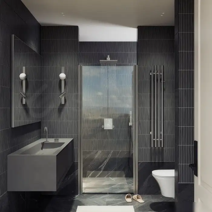 Душевая дверь MaybahGlass 198x80 MGD-422-5 (прозрачное стекло/хром матовый) - фото товара