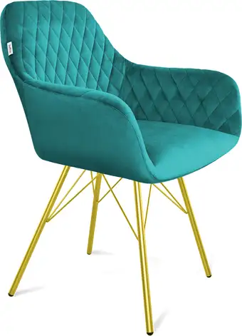 Стул с подлокотниками Sheffilton SHT-ST38/S37 (альпийский бирюзовый/золото) – изображение в каталоге