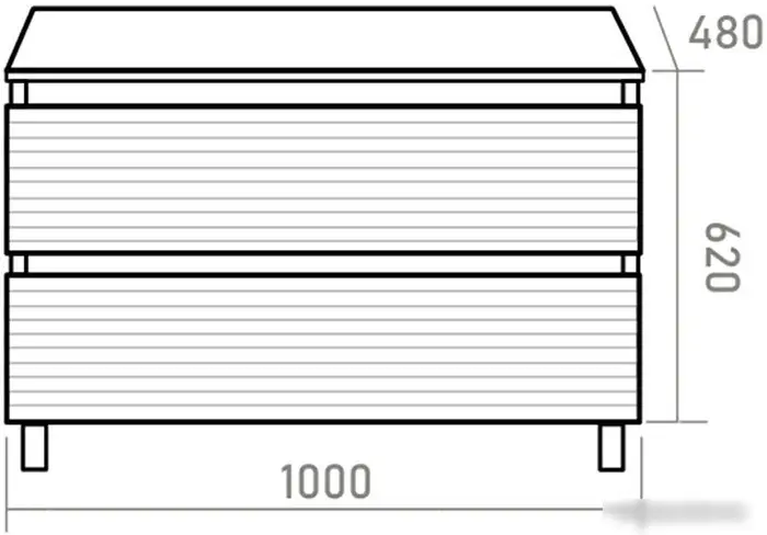 Brevita Тумба под умывальник Dakota DAK-07100-19/02-2Я (черный/темное дерево) – фото товара