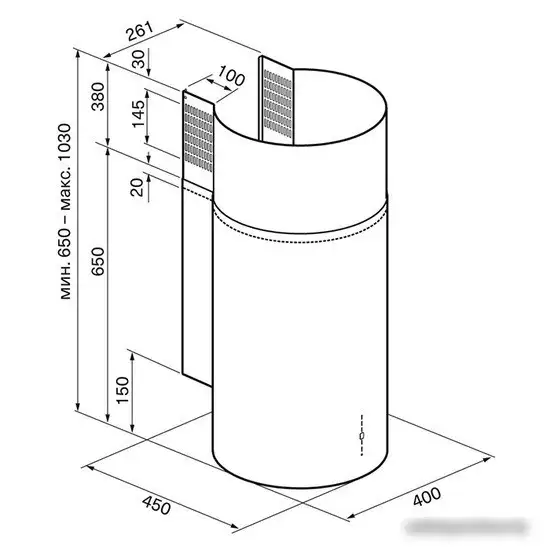 Кухонная вытяжка Krona Tetis 400 4P (нержавеющая сталь) - фото товара