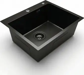 Кухонная мойка Blantek LS-5848STB Stone texture black - изображение в каталоге
