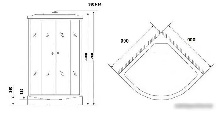 Душевая кабина Niagara Classic NG-3501-14 90х90 - фото товара