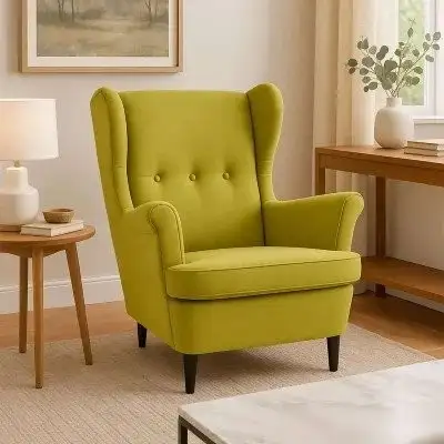 Интерьерное кресло Делком40 Prince (Green зеленый/черные опоры) – фото товара