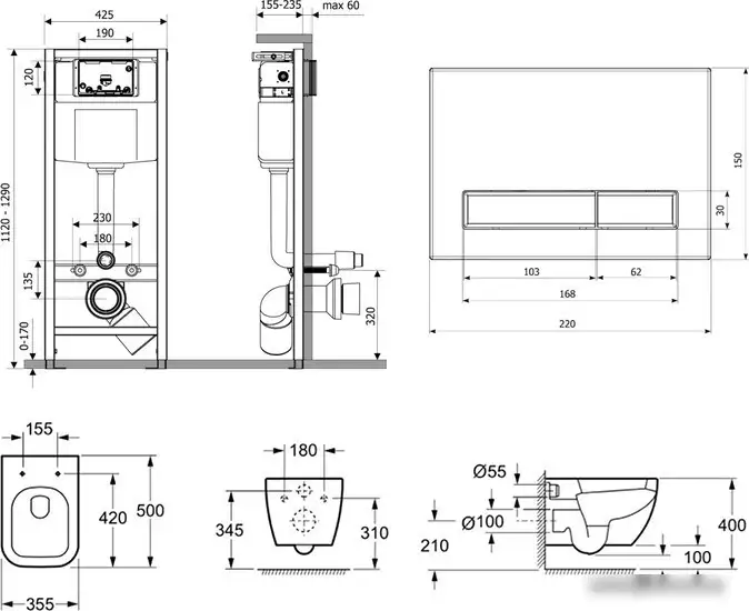 Унитаз Lavinia Boho Relfix One Rimless 7 в 1 87040075 (матовый пластик) - фото товара