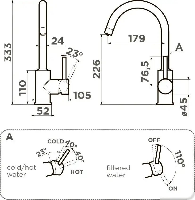 Смеситель Omoikiri Shinagawa 2 Plus-ES (эспрессо) - фото товара