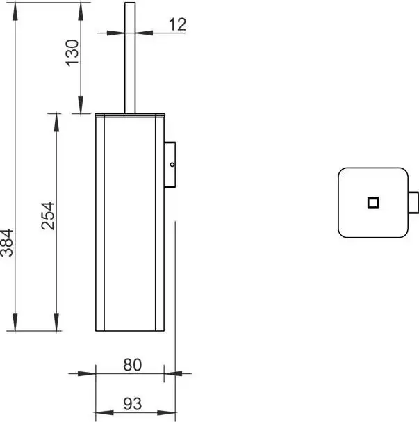 Ершик для унитаза Whitecross Cubo CU2472BL (черный матовый) – фото товара
