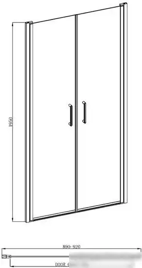 Душевая дверь Adema Nap Duo-90 (матовое стекло) - фото товара