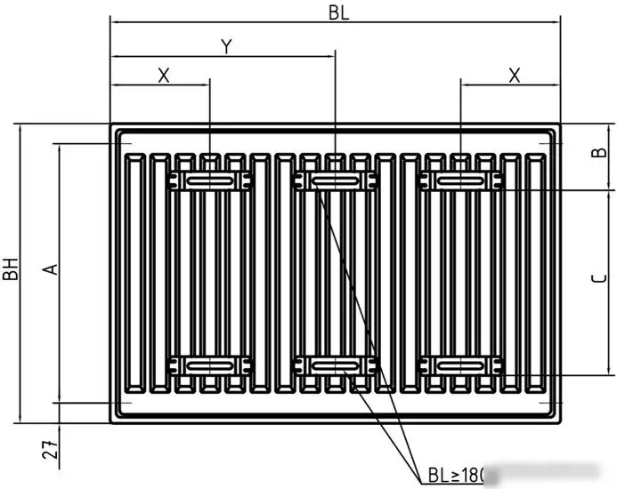 Стальной панельный радиатор Brugman Tип 11 500x61x500 FEV110500501RBY (нижнее подключение) - фото товара