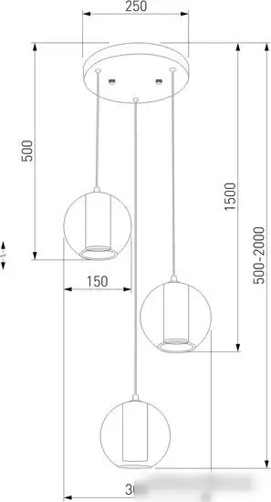 Подвесная люстра Евросвет 50258/3 LED дымчатый/бирюзовый – фото товара