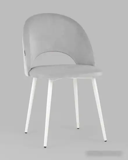 Стул Stool Group Меган AV 415-H09-02(P) (велюр светло-серый/белые ножки) – фото товара