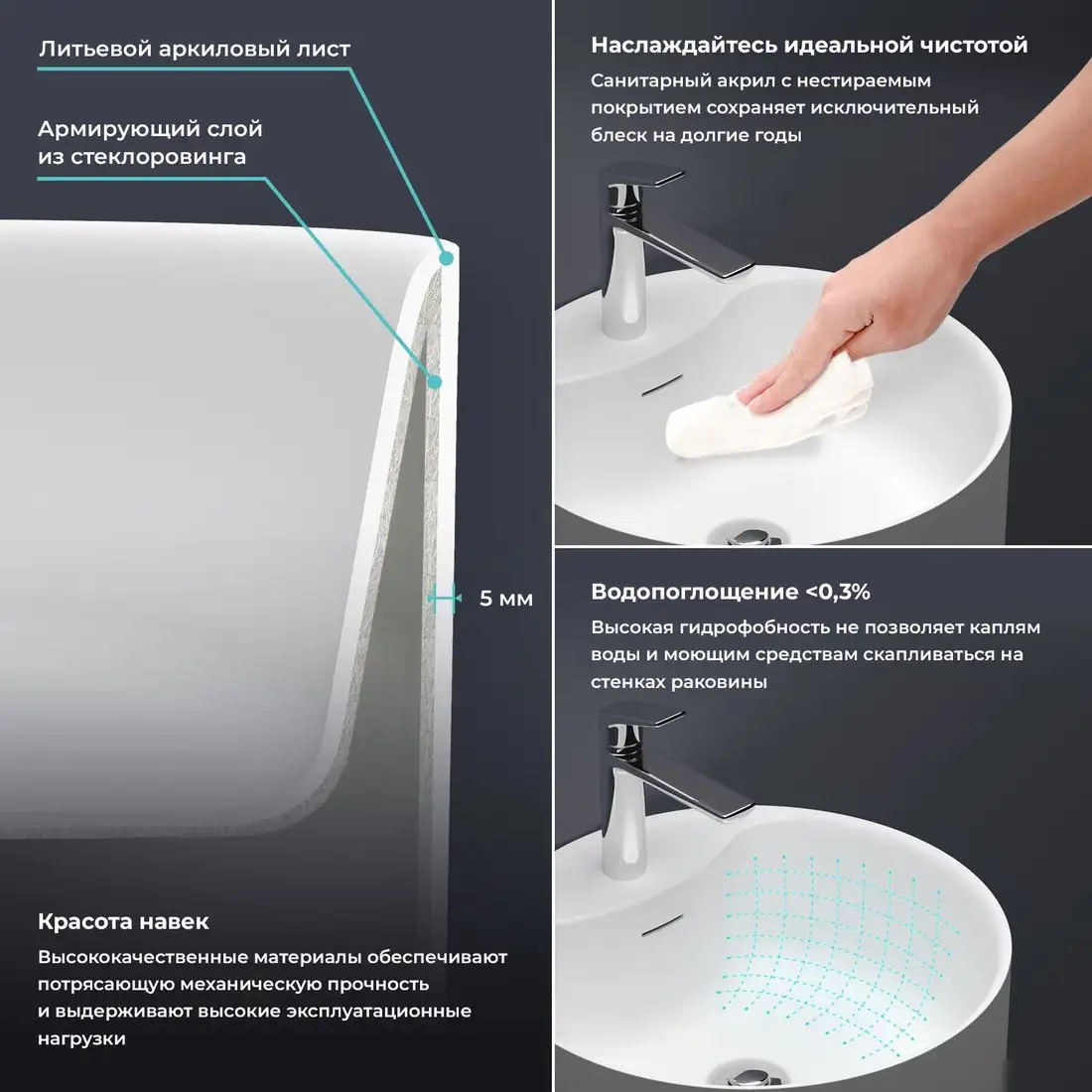 Умывальник Wellsee Chalice Perfection 230615000 (отдельностоящий, с отверстием под смеситель, матовый белый) - фото товара