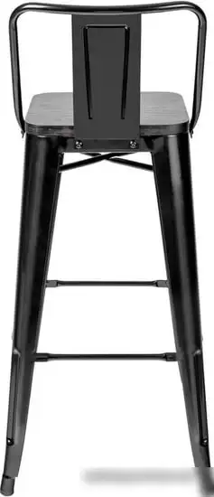 Стул Tolix Soft (черный глянцевый/темное дерево) – фото товара