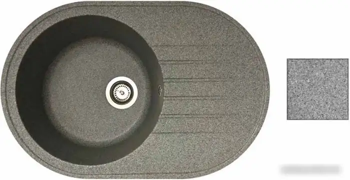 Кухонная мойка БелЭворс Rondo L + смеситель W74004-9 + дозатор L405-1 (серый/сатин) - фото товара