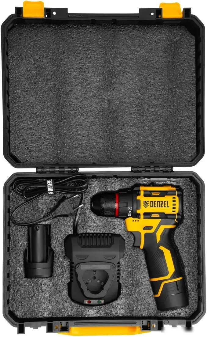 Дрель-шуруповерт Denzel CDH-BL-12 (с 1-им АКБ, кейс) – фото товара