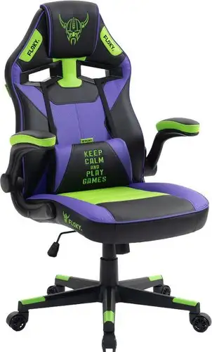 Игровое (геймерское) кресло FLOKY Asgard Purple-Green (фиолетовый/зеленый) – изображение в каталоге