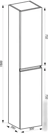 ЗОВ Шкаф-пенал Лира 150 LP150MWFMLGVG (грифель глянец) – фото товара