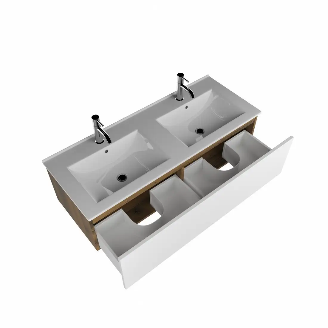 ЗОВ Тумба с умывальником Кито 120 K120LA0MWM-OL120 (аттик/белый матовый) – фото товара