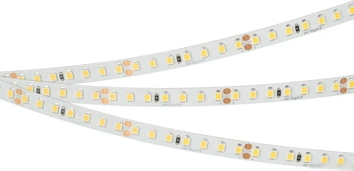 Светодиодная лента Arlight 5W/m 140Led/m 2835SMD теплый белый 5M UL-A140-8mm 24V Warm3500 046980 – фото товара