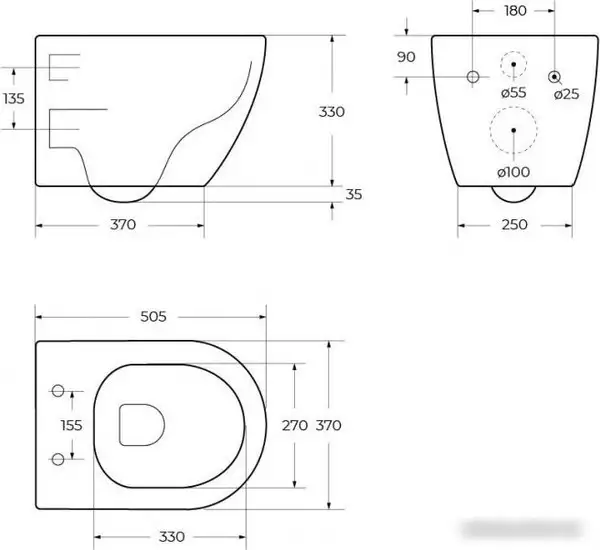 Унитаз подвесной Cezares Stylus CZR-513-TH-R+CZR-2316-SC - фото товара