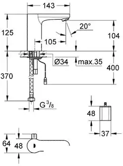 Смеситель Grohe Eurosmart Cosmopolitan E 36327001 - фото товара