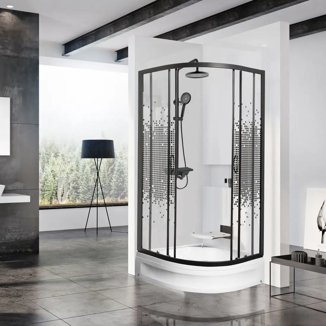 Душевой уголок Мономах ДУ 90/180 МЗ BL - фото товара