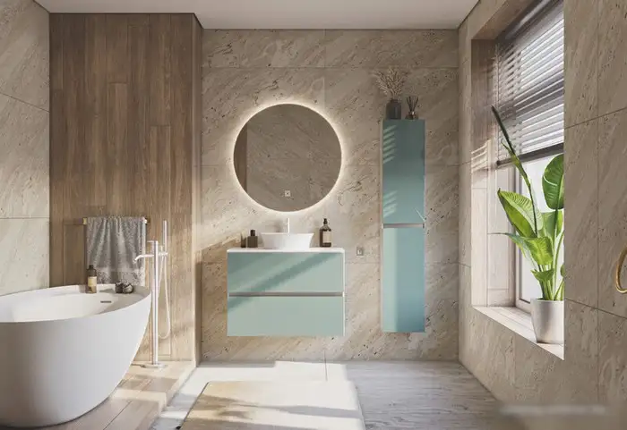 ЗОВ Тумба под умывальник Лира 100 L100MW0MAGVA-KP13W (белый/адриатик) – фото товара