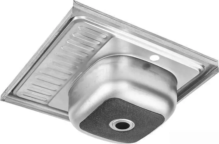 Кухонная мойка Saniteco 6060-L (с сифоном) - фото товара