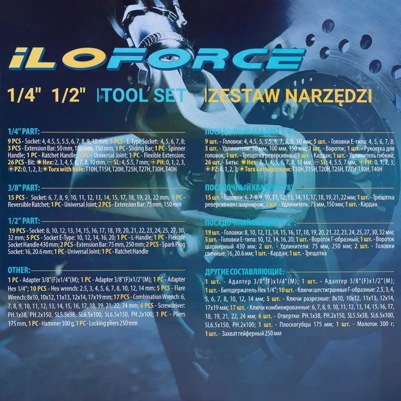 Универсальный набор инструментов ILOforce IF-41421-5(57953) – фото товара