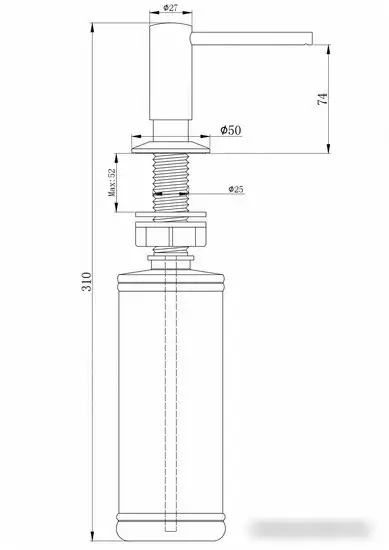 Дозатор для жидкого мыла Paulmark Decus D004-401(AN) (черный/антрацит)