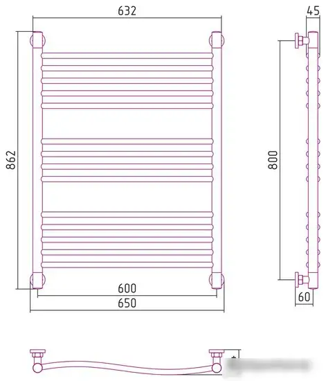 Полотенцесушитель Сунержа Флюид+ 800х600 00-0222-8060 - фото товара