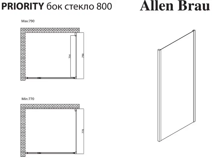 Душевая стенка Allen Brau Priority 3.31015.BBA - фото товара