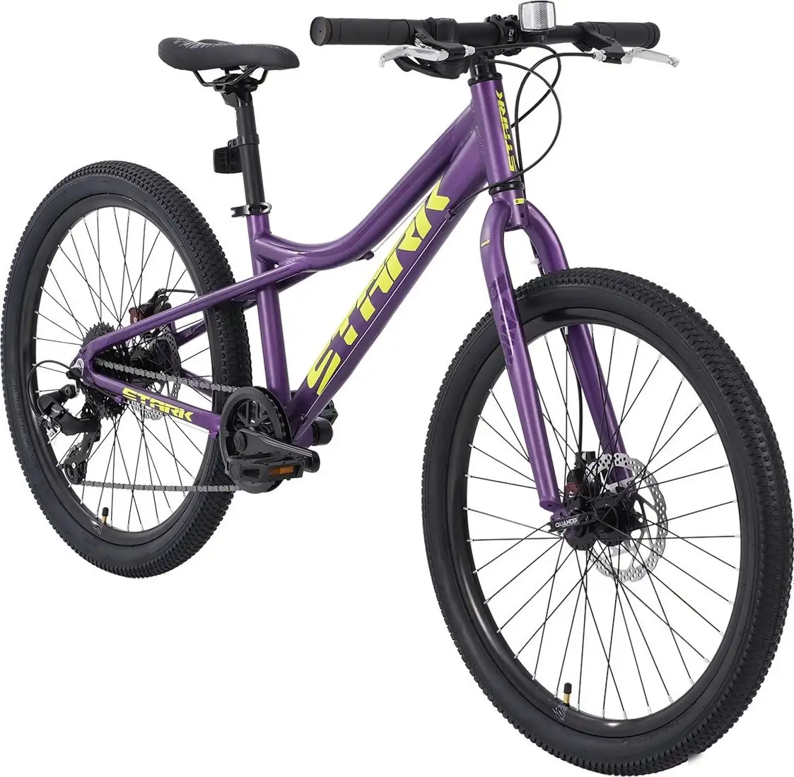 Велосипед Stark Slash 24.1 D 2025 р.12.7 (фиолетовый матовый/кислотно-желтый) – фото товара