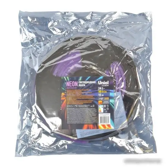 Светодиодная лента Uniel ULS-N11-2835-120LED-m-8mm-IP67-DC24V-10W-m-15M-PURPLE – фото товара