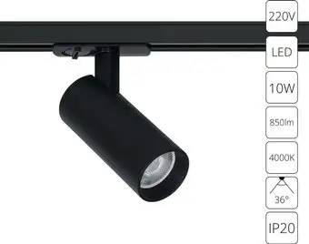 Трековый светильник Arte Lamp Bene A1945PL-1BK – изображение в каталоге