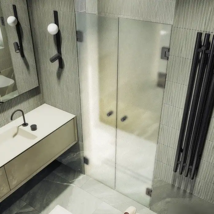 Душевая дверь MaybahGlass 195x161 MGD-480-6 (сатин стекло/черный) - фото товара