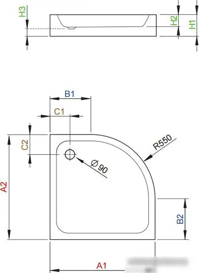 Душевой поддон Radaway Siros A Compact 90x90 [SBA9917-2] - фото товара