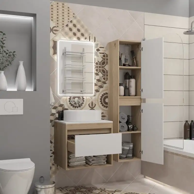 Teymi Тумба под умывальник Ritta 55 T60519 (дуб эврика/белый матовый) – фото товара