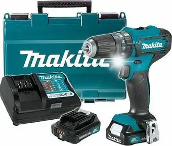 Ударная дрель-шуруповерт Makita HP333DWAE (с 2-мя АКБ, кейс) – изображение в каталоге